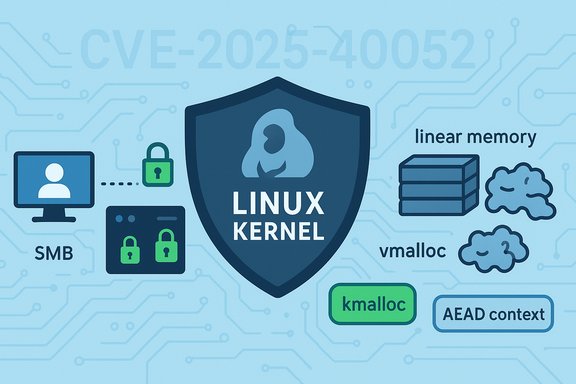 Illustrates Linux kernel memory management and security concepts (CVE-2025-40052).