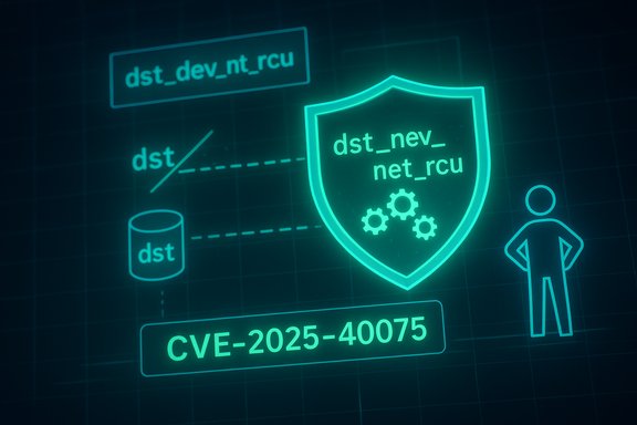 Neon cybersecurity shield guarding CVE-2025-40075.