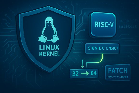 Linux kernel shield with a RISC-V sign-extension patch (CVE-2025-40079)
