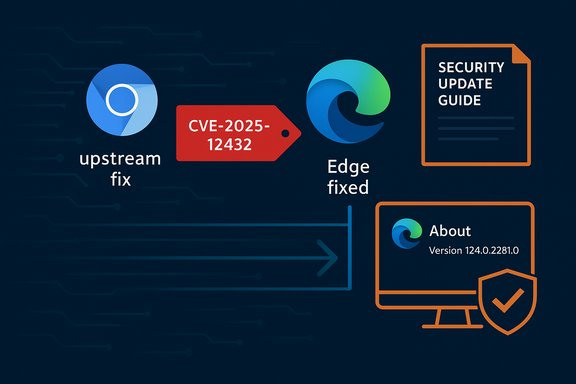 Patch flow from upstream fix to Edge fix and the security update guide.