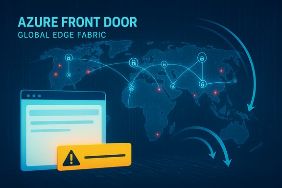Azure Front Door: global edge fabric securing the world with interconnected nodes. Azure Front Door: global edge fabric securing the world with interconnected nodes.