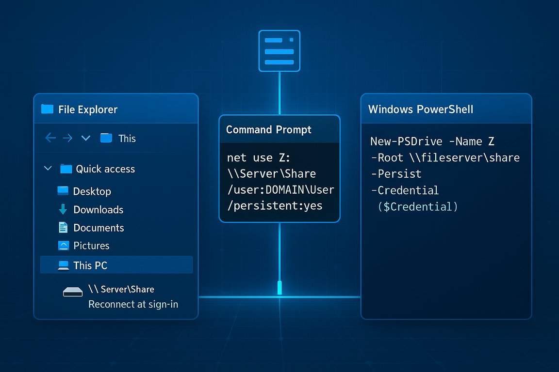 Map Network Drives in Windows 11: GUI, net use, and PowerShell ...