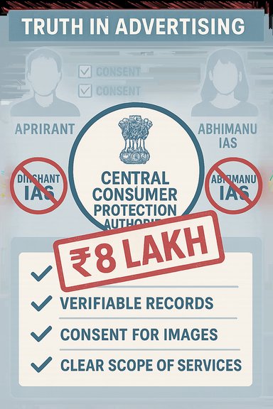 Truth in Advertising poster featuring the Central Consumer Protection Authority and consent-verified records.