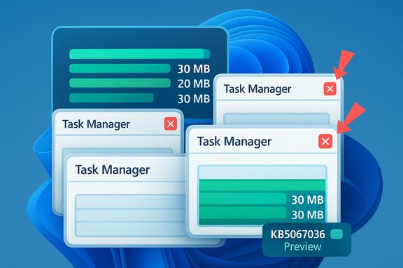 Multiple Task Manager windows displaying progress bars on a blue abstract background.