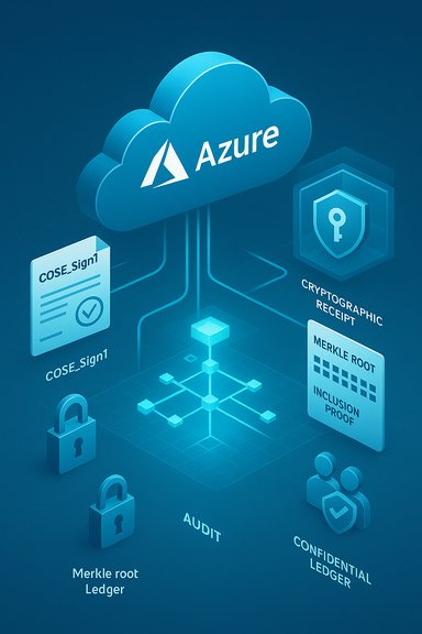 Azure cloud platform featuring cryptographic security, ledgers, and audit components.