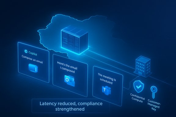 Neon blue infographic depicting cloud computing with servers, emails, scheduling, and security features.