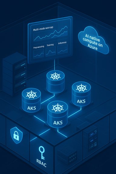 Azure AI-native compute with AKS nodes, RBAC security, and a cloud dashboard.