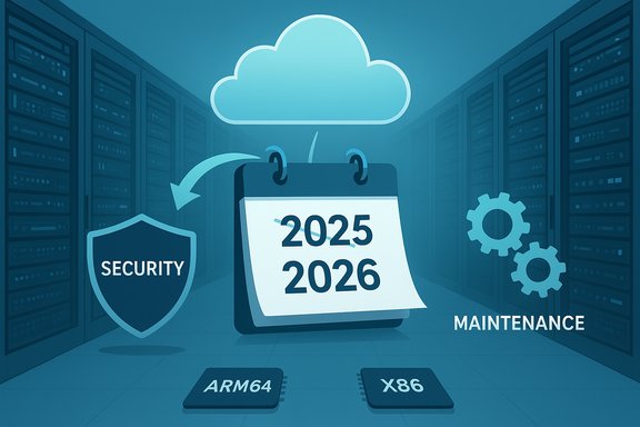 Cloud-based data center featuring a security shield and a 2025–2026 maintenance calendar.