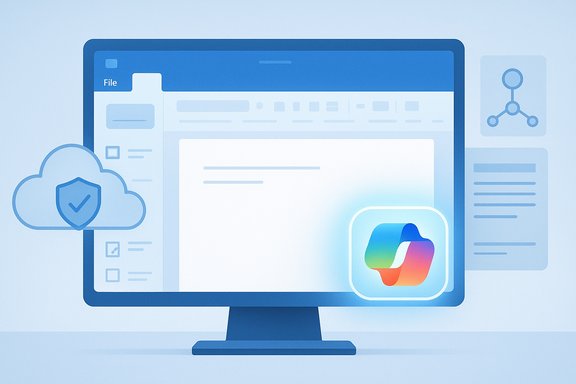Computer monitor showing cloud security with shield and a colorful app icon.