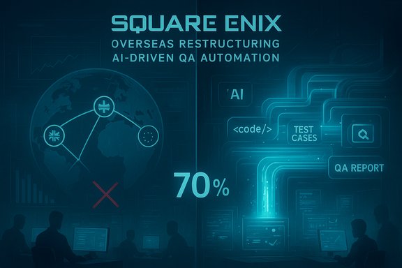 Square Enix announces AI-driven QA automation amid overseas restructuring, 70% progress.