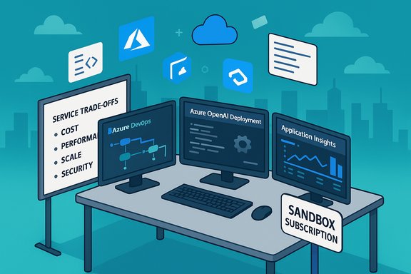 Azure DevOps workstation with deployment dashboards and a sandbox subscription. Azure DevOps workstation with deployment dashboards and a sandbox subscription.