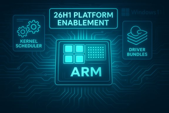 ARM platform enablement with 26H1, kernel scheduler, and driver bundles.