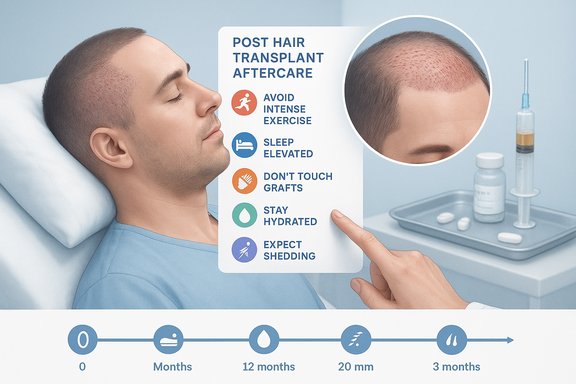 Post hair transplant aftercare guide with tips and a recovery timeline.