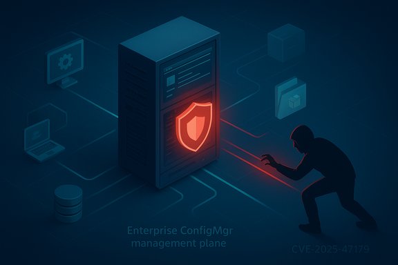 An attacker targets a secured server with a glowing shield in a cybersecurity scene.