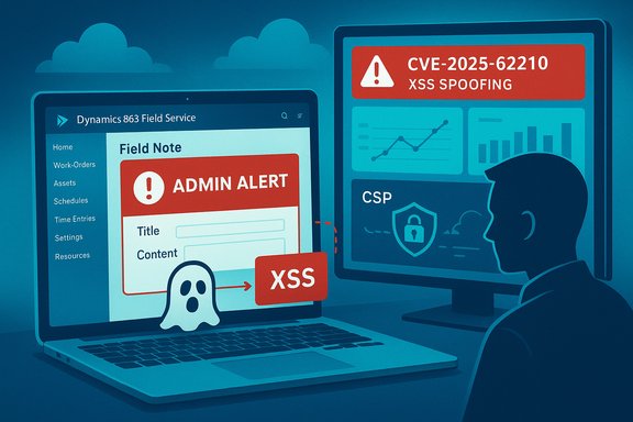 A person watches two screens displaying an admin alert and XSS spoofing warning.