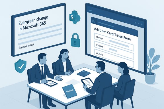 windowsforum-evergreen-change-in-microsoft-365-a-practical-legal-it-playbook.webp