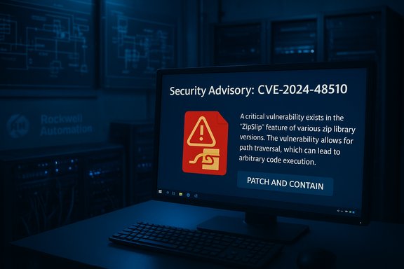 Monitor displays a security advisory for CVE-2024-48510, warning of ZipSlip path traversal. Monitor displays a security advisory for CVE-2024-48510, warning of ZipSlip path traversal.