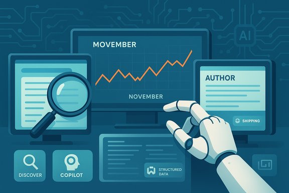 A robotic hand interacts with an AI dashboard displaying a rising chart.