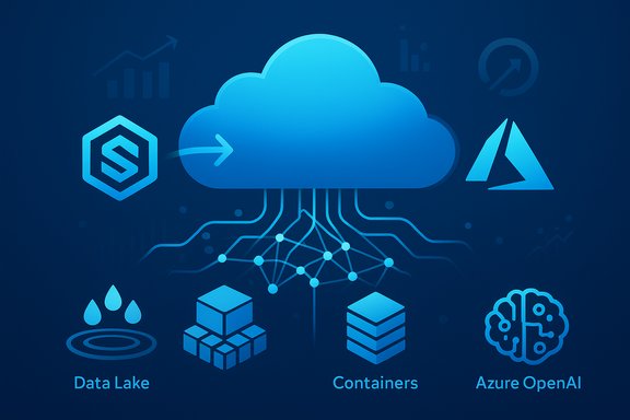 Cloud-based AI infrastructure connecting Data Lake, Containers, and Azure OpenAI.