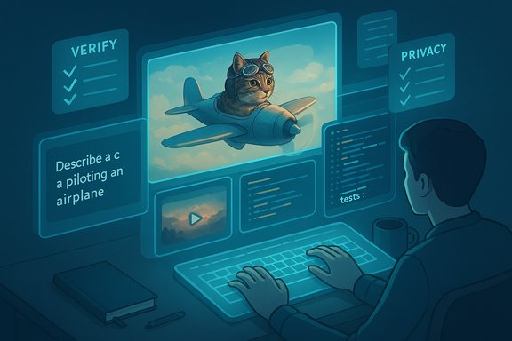 A person monitors a cat piloting an airplane on the main screen.