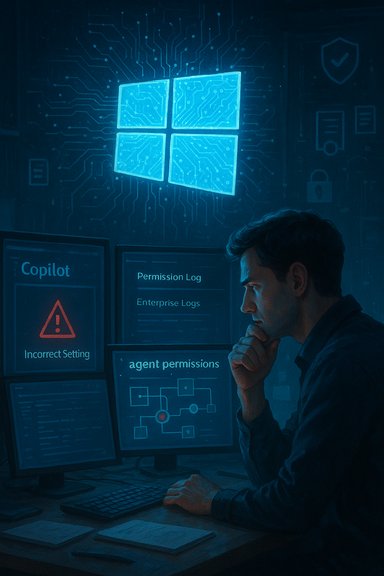 A man studies logs at a blue-lit, high-tech security operations center.