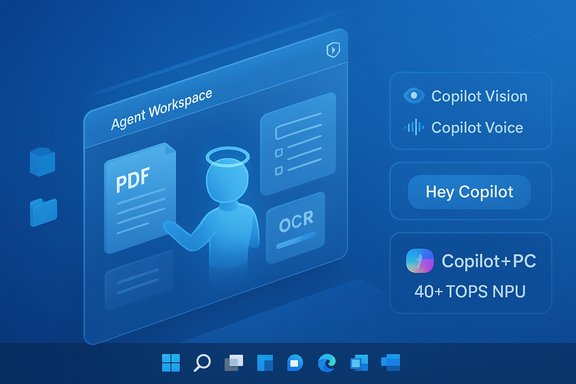 Blue holographic Agent Workspace UI with PDF and OCR panels and Copilot features. Blue holographic Agent Workspace UI with PDF and OCR panels and Copilot features.