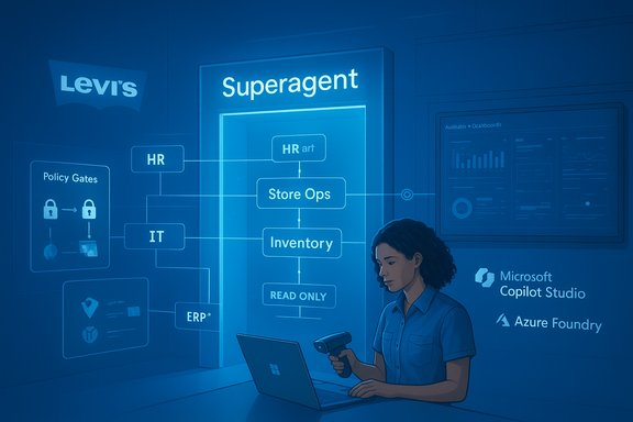 A woman uses a handheld scanner beside a laptop in a blue, flowchart-filled data room.