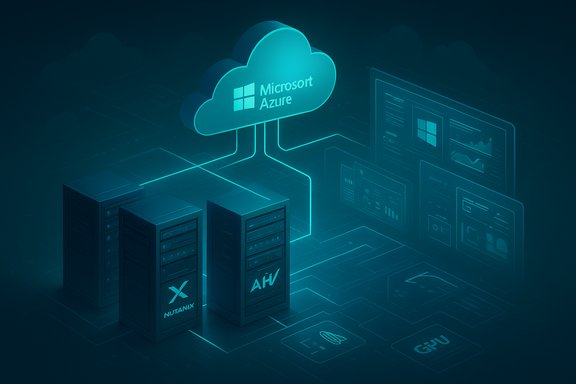 Azure cloud connects Nutanix AHV servers to real-time dashboards.