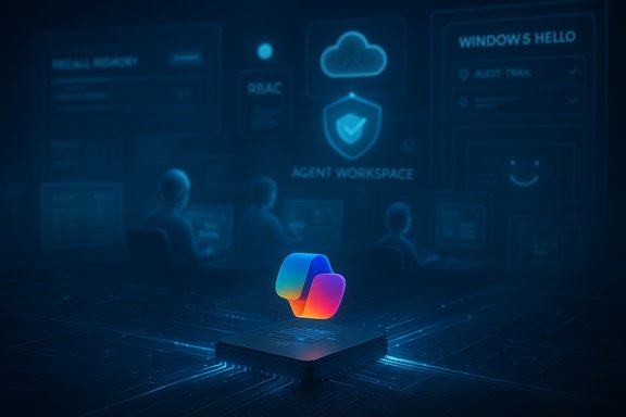 Glowing, multicolored logo hovering above a processor on a neon circuit-board backdrop.