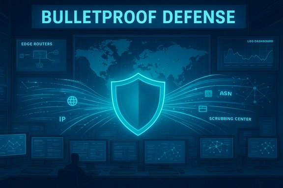 A high-tech defense control room featuring a glowing shield and global map display.