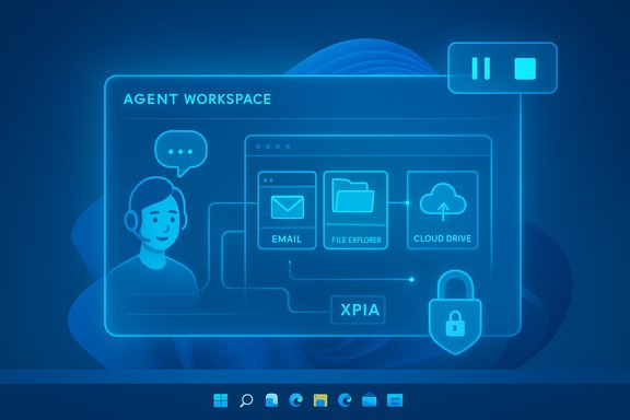 Neon blue agent workspace UI showing email, file explorer, cloud drive, and security. Neon blue agent workspace UI showing email, file explorer, cloud drive, and security.
