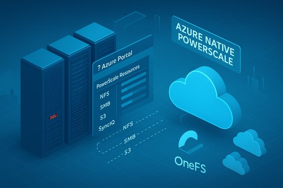 Azure-native PowerScale with Dell servers and cloud storage icons.