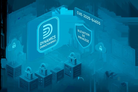 Blue cybersecurity illustration showing omnichannel dynamics and privilege elevation among cloud and server components. Blue cybersecurity illustration showing omnichannel dynamics and privilege elevation among cloud and server components.
