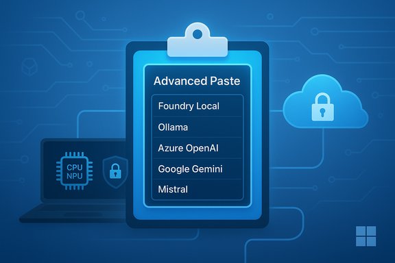A blue clipboard lists AI model options on a cloud-security themed background.