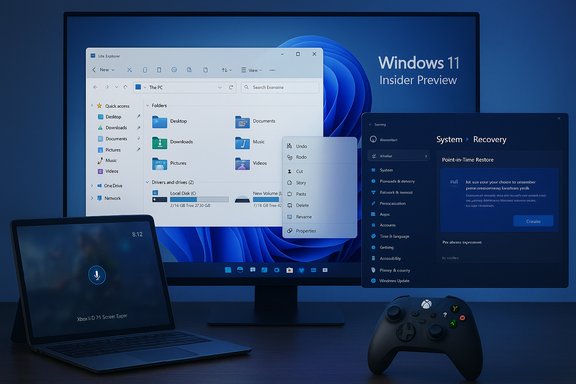 Windows 11 Insider Preview desktop setup with a laptop, overlay window, and Xbox controller. Windows 11 Insider Preview desktop setup with a laptop, overlay window, and Xbox controller.