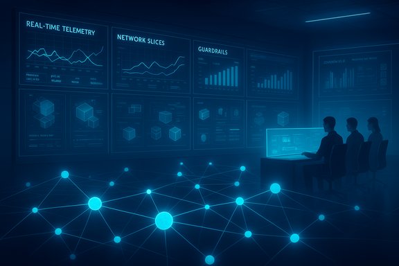 Futuristic control room where analysts monitor real-time telemetry on glowing blue screens.