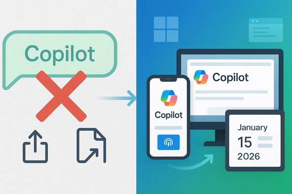 Blocked Copilot on the left, now across phone, computer, and calendar on the right.