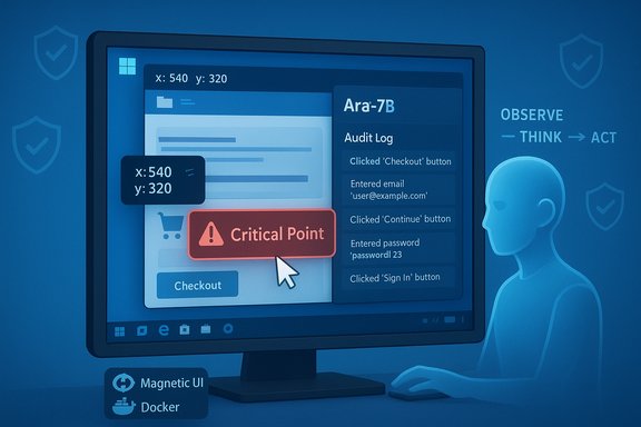 A blue-toned security dashboard on a monitor shows a “Critical Point” alert and an audit log.