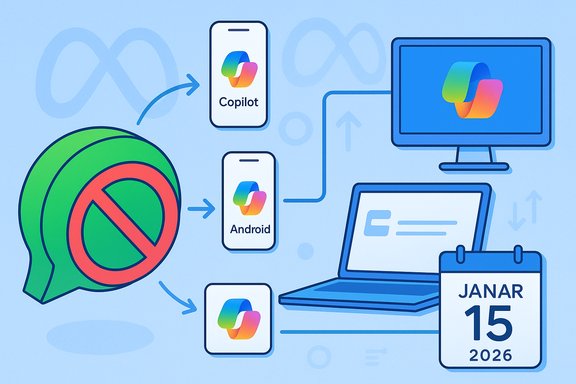 Copilot expands across iPhone, Android, and desktop devices with a January 15, 2026 launch.