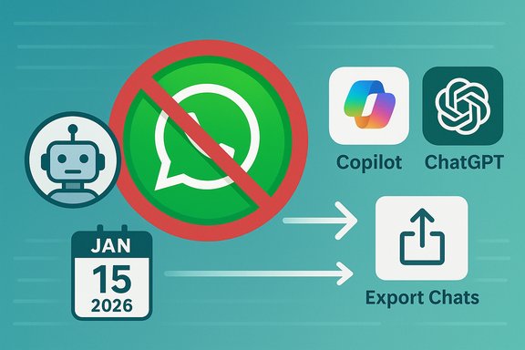 No WhatsApp: AI chat export to Copilot or ChatGPT planned by Jan 15, 2026.