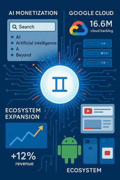 Infographic illustrating AI monetization and Google Cloud–driven ecosystem expansion.