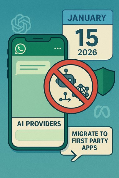 Illustration urging migration from external AI providers to first-party apps (January 15, 2026).