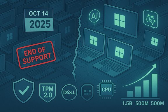 End of support for Windows 10 on Oct 14, 2025.