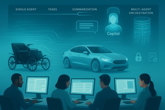 A high-tech control room overseeing autonomous cars, a wheelchair, and AI copilots.