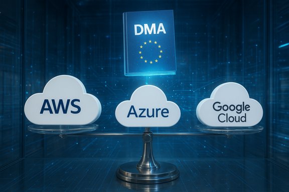DMA regulation balances AWS, Azure, and Google Cloud on a cloud scale.