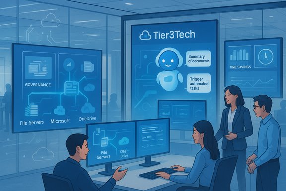 Team monitors cloud governance and automated tasks on large digital dashboards.