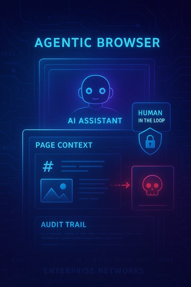 AI assistant in an agentic browser with human-in-the-loop oversight and audit trail.