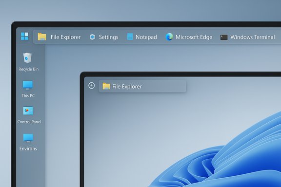 An infinite recursive desktop showing a File Explorer window within itself.