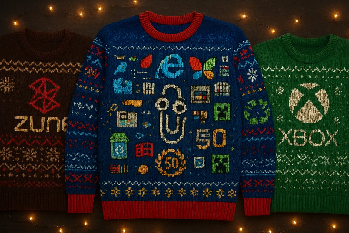 Microsoft 2025 Ugly Sweater Drops Celebrate 50 Years of Windows History ...