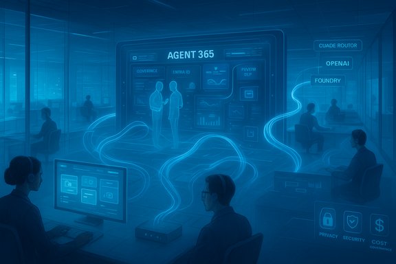 A futuristic control room with holographic screens and glowing blue data streams.